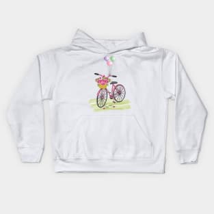 Floral Bicycle Kids Hoodie